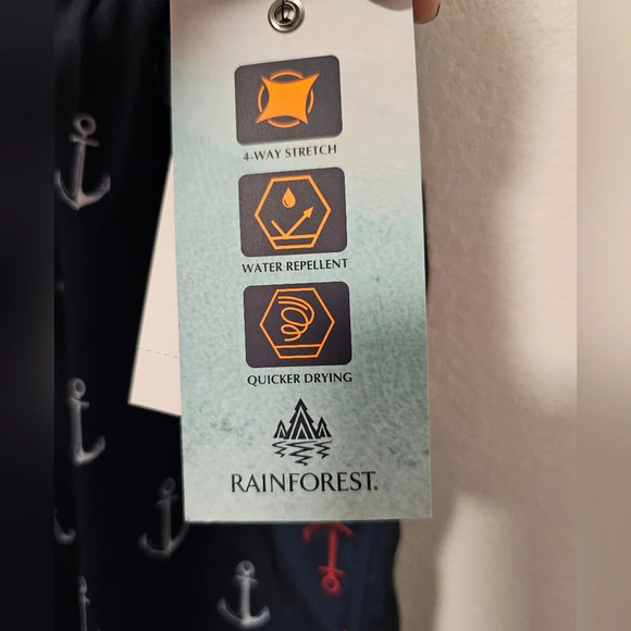 Rainforest Navy ⚓️ Anchor Swim Trunks Men's Size Medium NWT - Picture 8 of 10